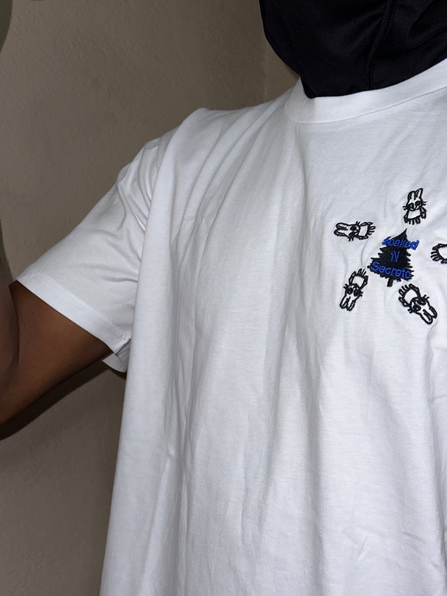 Soaked N' Secreto Embroidery White Tee